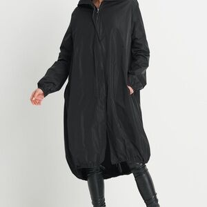 Planet by Lauren G Designer Nylon Black Hooded Coat